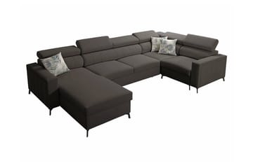 Galbally 4-sits Hörnbäddsoffa NO_BRAND Dark grey - Møbler - Sofaer - Sovesofaer - Hjørnesovesofa