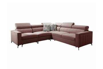 Galbally 4-sits Hörnbäddsoffa NO_BRAND Dark pink - Møbler - Sofaer - Sovesofaer - Hjørnesovesofa