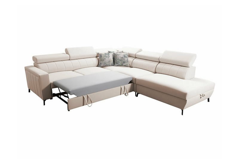 Galbally 4-sits Hörnbäddsoffa NO_BRAND Grey - Møbler - Sofaer - Sovesofaer - Hjørnesovesofa
