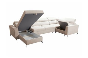 Galbally 4-sits Hörnbäddsoffa NO_BRAND Light grey/Dark grey - Møbler - Sofaer - Sovesofaer - Sovesofa divan