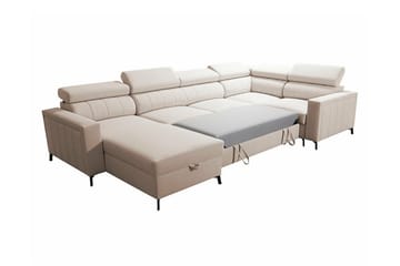 Galbally 4-sits Hörnbäddsoffa NO_BRAND Light grey/Dark grey - Møbler - Sofaer - Sovesofaer - Sovesofa divan