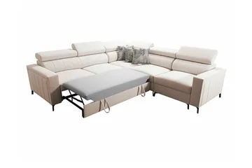 Galbally 4-sits Hörnbäddsoffa NO_BRAND Ljusgrå - Møbler - Sofaer - Sovesofaer - Hjørnesovesofa