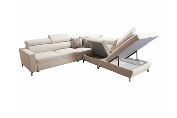 Galbally 4-sits Hörnbäddsoffa NO_BRAND Pink - Møbler - Sofaer - Sovesofaer - Hjørnesovesofa