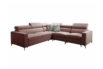 Galbally 4-sits Hörnbäddsoffa Pink - Møbler - Sofaer - Sovesofaer - Hjørnesovesofa