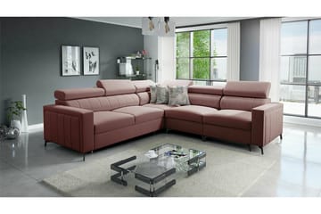 Galbally 4-sits Hörnbäddsoffa Pink - Møbler - Sofaer - Sovesofaer - Hjørnesovesofa
