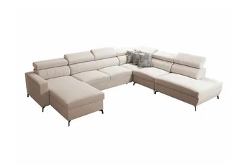Galbally 5-sits Hörnbäddsoffa beige - Møbler - Sofaer - Sovesofaer - Hjørnesovesofa