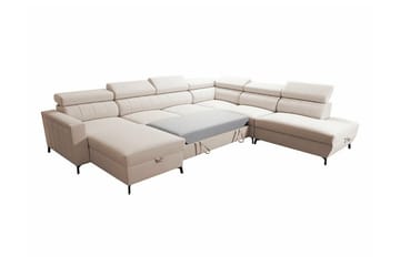 Galbally 5-sits Hörnbäddsoffa beige - Møbler - Sofaer - Sovesofaer - Hjørnesovesofa