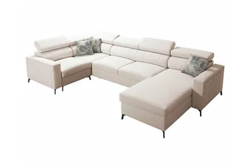 Galbally 5-sits Hörnbäddsoffa beige - Møbler - Sofaer - Sovesofaer - Hjørnesovesofa