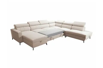 Galbally 5-sits Hörnbäddsoffa beige - Møbler - Sofaer - Sovesofaer - Hjørnesovesofa