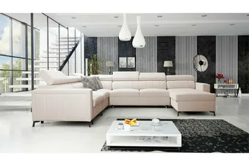 Galbally 5-sits Hörnbäddsoffa beige - Møbler - Sofaer - Sovesofaer - Hjørnesovesofa