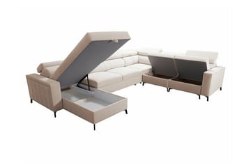 Galbally 5-sits Hörnbäddsoffa beige - Møbler - Sofaer - Sovesofaer - Hjørnesovesofa