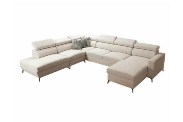 Galbally 5-sits Hörnbäddsoffa beige - Møbler - Sofaer - Sovesofaer - Hjørnesovesofa
