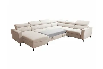 Galbally 5-sits Hörnbäddsoffa beige - Møbler - Sofaer - Sovesofaer - Hjørnesovesofa