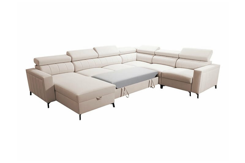 Galbally 5-sits Hörnbäddsoffa beige - Møbler - Sofaer - Sovesofaer - Hjørnesovesofa