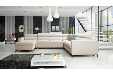Galbally 5-sits Hörnbäddsoffa beige - Møbler - Sofaer - Sovesofaer - Hjørnesovesofa