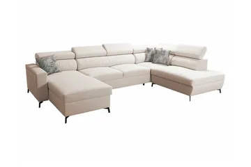 Galbally 5-sits Hörnbäddsoffa Beige/Light beige - Møbler - Sofaer - Sovesofaer - Hjørnesovesofa