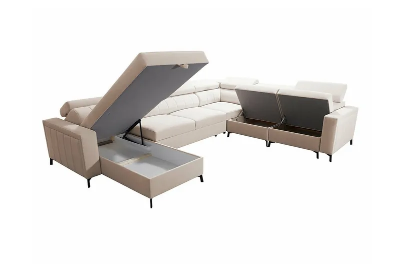 Galbally 5-sits Hörnbäddsoffa Dark blue - Møbler - Sofaer - Sovesofaer - Hjørnesovesofa