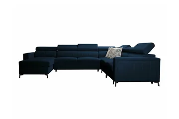 Galbally 5-sits Hörnbäddsoffa Dark blue - Møbler - Sofaer - Sovesofaer - Hjørnesovesofa