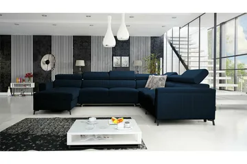 Galbally 5-sits Hörnbäddsoffa Dark blue - Møbler - Sofaer - Sovesofaer - Hjørnesovesofa