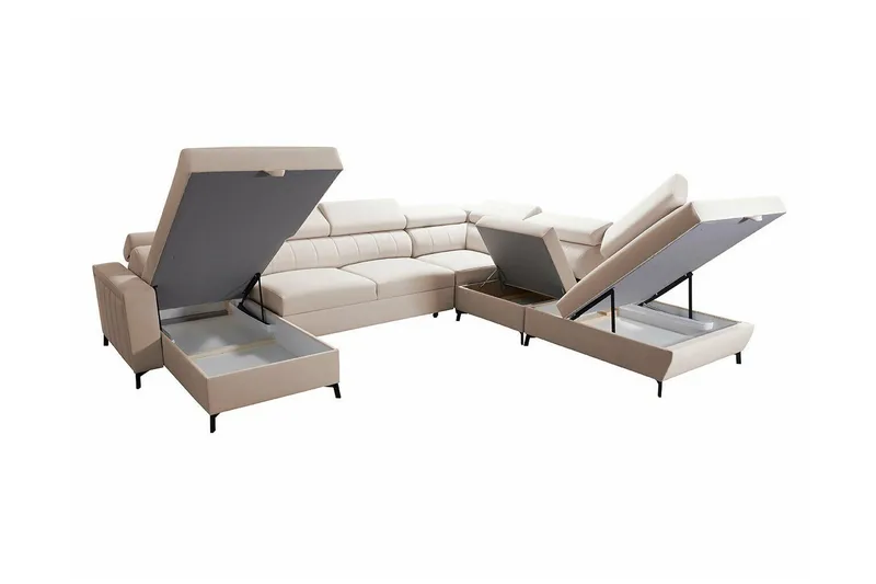 Galbally 5-sits Hörnbäddsoffa Dark blue - Møbler - Sofaer - Sovesofaer - Hjørnesovesofa