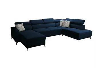 Galbally 5-sits Hörnbäddsoffa Dark blue - Møbler - Sofaer - Sovesofaer - Hjørnesovesofa