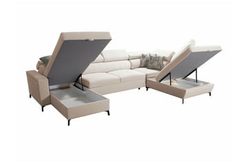 Galbally 5-sits Hörnbäddsoffa Dark brown - Møbler - Sofaer - Sovesofaer - Hjørnesovesofa