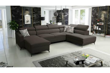 Galbally 5-sits Hörnbäddsoffa Dark brown - Møbler - Sofaer - Sovesofaer - Sovesofa divan