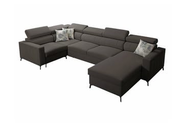 Galbally 5-sits Hörnbäddsoffa Dark brown - Møbler - Sofaer - Sovesofaer - Hjørnesovesofa