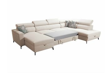 Galbally 5-sits Hörnbäddsoffa Dark brown - Møbler - Sofaer - Sovesofaer - Hjørnesovesofa