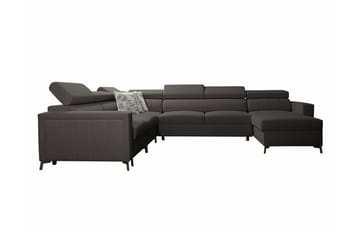 Galbally 5-sits Hörnbäddsoffa Dark brown - Møbler - Sofaer - Sovesofaer - Hjørnesovesofa