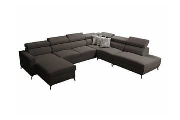 Galbally 5-sits Hörnbäddsoffa Dark brown - Møbler - Sofaer - Sovesofaer - Hjørnesovesofa