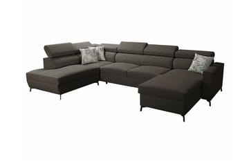 Galbally 5-sits Hörnbäddsoffa Dark brown - Møbler - Sofaer - Sovesofaer - Hjørnesovesofa