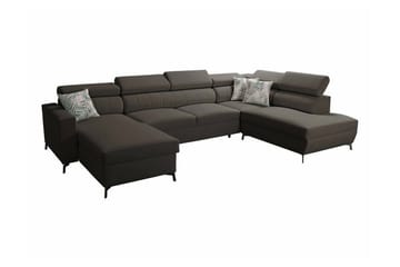 Galbally 5-sits Hörnbäddsoffa Dark brown - Møbler - Sofaer - Sovesofaer - Sovesofa divan