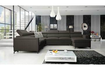 Galbally 5-sits Hörnbäddsoffa Dark brown - Møbler - Sofaer - Sovesofaer - Hjørnesovesofa