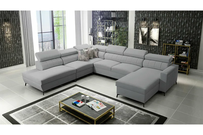 Galbally 5-sits Hörnbäddsoffa Light grey - Møbler - Sofaer - Sovesofaer - Hjørnesovesofa