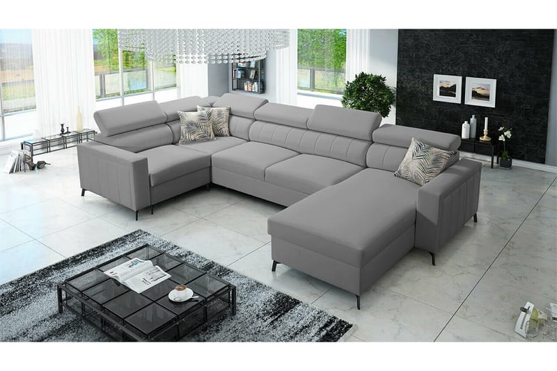 Galbally 5-sits Hörnbäddsoffa Light grey/Dark grey - Møbler - Sofaer - Sovesofaer - Hjørnesovesofa