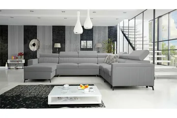 Galbally 5-sits Hörnbäddsoffa Light grey/Dark grey - Møbler - Sofaer - Sovesofaer - Hjørnesovesofa