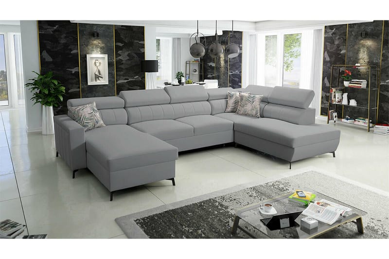 Galbally 5-sits Hörnbäddsoffa Light grey/Dark grey - Møbler - Sofaer - Sovesofaer - Sovesofa divan