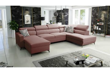 Galbally 5-sits Hörnbäddsoffa Light pink - Møbler - Sofaer - Sovesofaer - Hjørnesovesofa