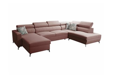Galbally 5-sits Hörnbäddsoffa Light pink - Møbler - Sofaer - Sovesofaer - Hjørnesovesofa