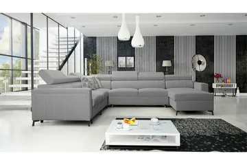 Galbally 5-sits Hörnbäddsoffa Ljusgrå - Møbler - Sofaer - Sovesofaer - Hjørnesovesofa