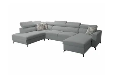 Galbally 5-sits Hörnbäddsoffa Ljusgrå - Møbler - Sofaer - Sovesofaer - Hjørnesovesofa