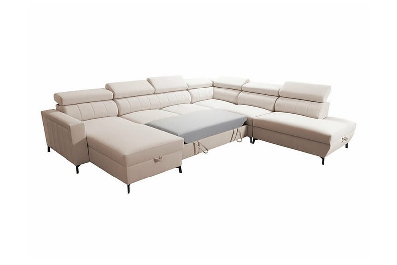 Galbally 5-sits Hörnbäddsoffa NO_BRAND beige - Møbler - Sofaer - Sovesofaer - Sovesofa divan