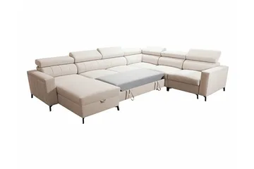 Galbally 5-sits Hörnbäddsoffa NO_BRAND beige - Møbler - Sofaer - Sovesofaer - Hjørnesovesofa