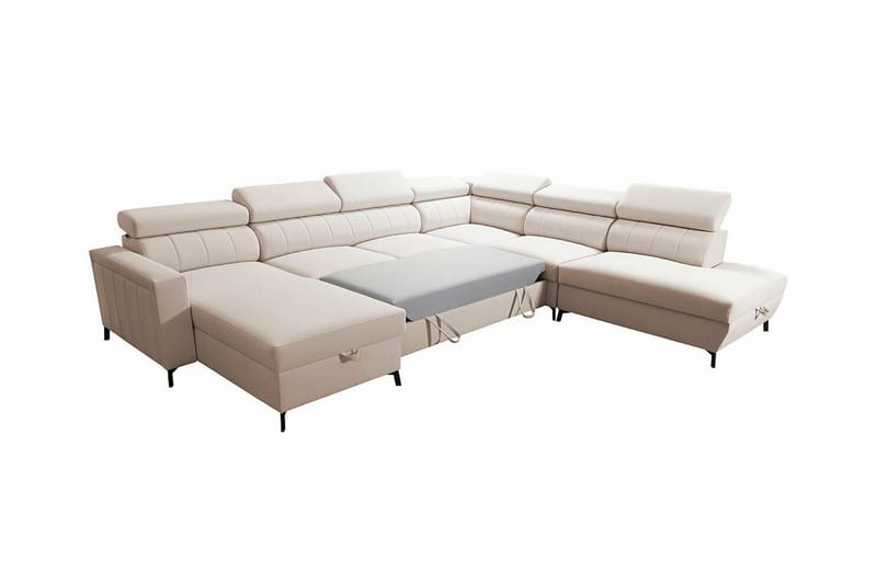 Galbally 5-sits Hörnbäddsoffa NO_BRAND beige - Møbler - Sofaer - Sovesofaer - Sovesofa divan