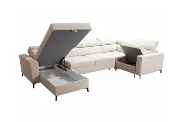 Galbally 5-sits Hörnbäddsoffa NO_BRAND beige - Møbler - Sofaer - Sovesofaer - Hjørnesovesofa