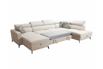 Galbally 5-sits Hörnbäddsoffa NO_BRAND Beige - Møbler - Sofaer - Sovesofaer - Sovesofa divan
