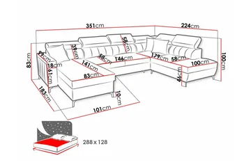 Galbally 5-sits Hörnbäddsoffa NO_BRAND Beige - Møbler - Sofaer - Sovesofaer - Sovesofa divan