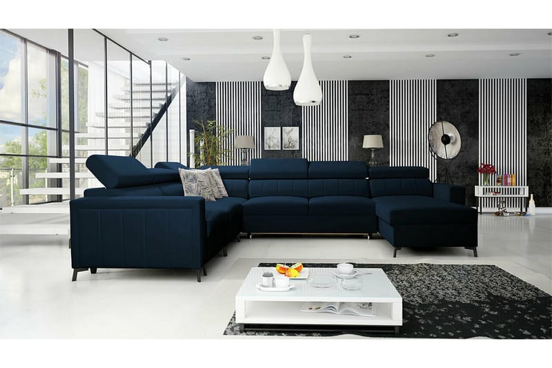 Galbally 5-sits Hörnbäddsoffa NO_BRAND Dark blue - Møbler - Sofaer - Sovesofaer - Sovesofa divan