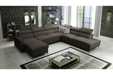Galbally 5-sits Hörnbäddsoffa NO_BRAND Dark brown - Møbler - Sofaer - Sovesofaer - Hjørnesovesofa